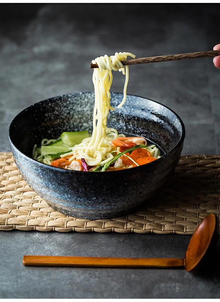 1500 мл, Японская чаша Ramen, Большая керамическая фарфоровая миска для лапши, домашняя креативная миска для супа, винтажная кухонная посуда, контейнер для еды