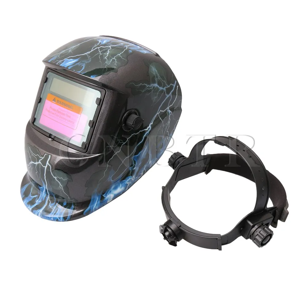 

CNBTR Solar Auto Darkening Welding Welder Helmet Face Shield Mask Blue Color Lightning Pattern Welding Accessory Part
