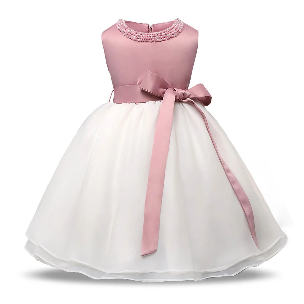 Милое розовое платье принцессы для малышей; платье на крестины для первого дня рождения; Одежда для маленьких девочек; бальное платье для малышей; vestido infantil - Color: Pink dress