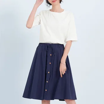 

Casual High Waist Elastic Skirts Women's Summer Cute Casual Knee-Length Pleated Skirts