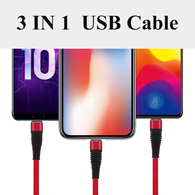 Suntaiho для iphone xr кабель mi cro USB кабель для xiaomi mi 9 Красный mi Note 7 usb type-C кабель для быстрой зарядки samsung s10