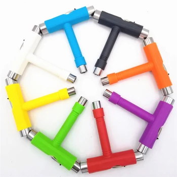 

New T Skateboard Longboard Tool Kits with L key & 3 Sockets for Tightening & Mounting Trucks & Wheels