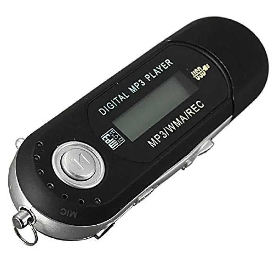 Маленький mp3-плеер с зажимом 8 ГБ флеш-диск USB 2,0 ЖК-дисплей мини MP3 музыкальный плеер FM Радио спортивный музыкальный mp3-плеер с наушниками 3,5 мм@ W - Цвет: Черный