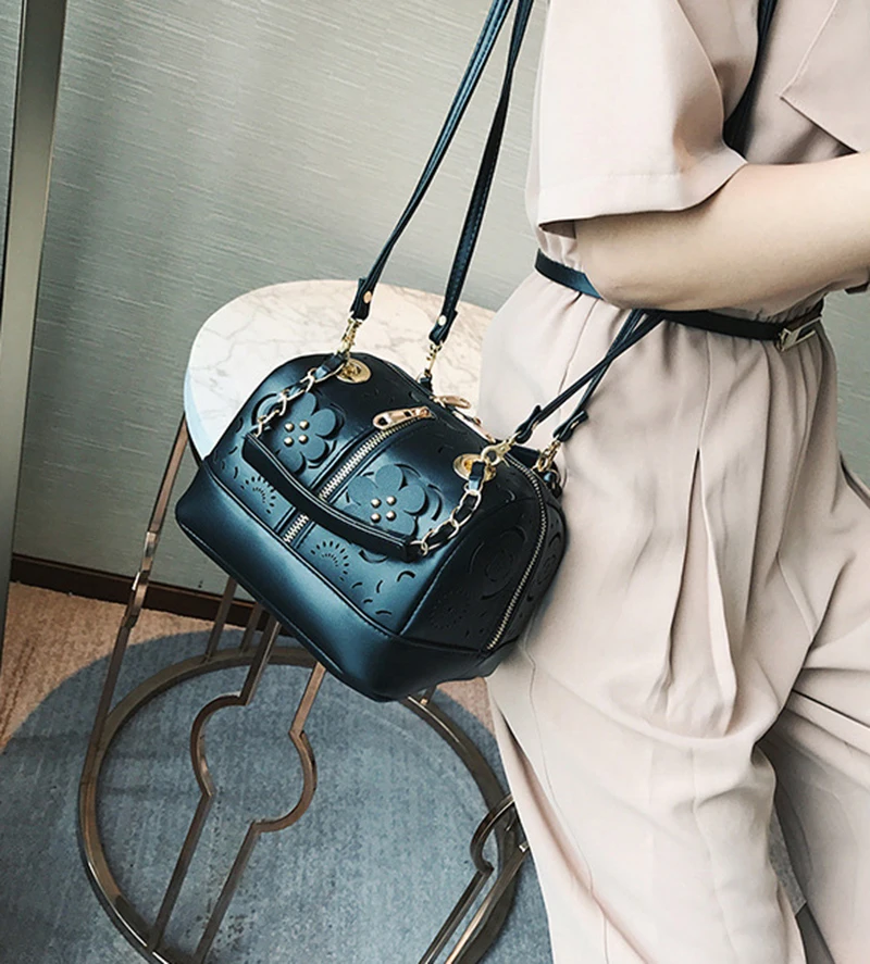 Fashion Women Leather Handbag Hollow Out Female Messenger Crossbody Shoulder Bag Ladies Wild Purse Designer Top-Handle SS7298 (11)