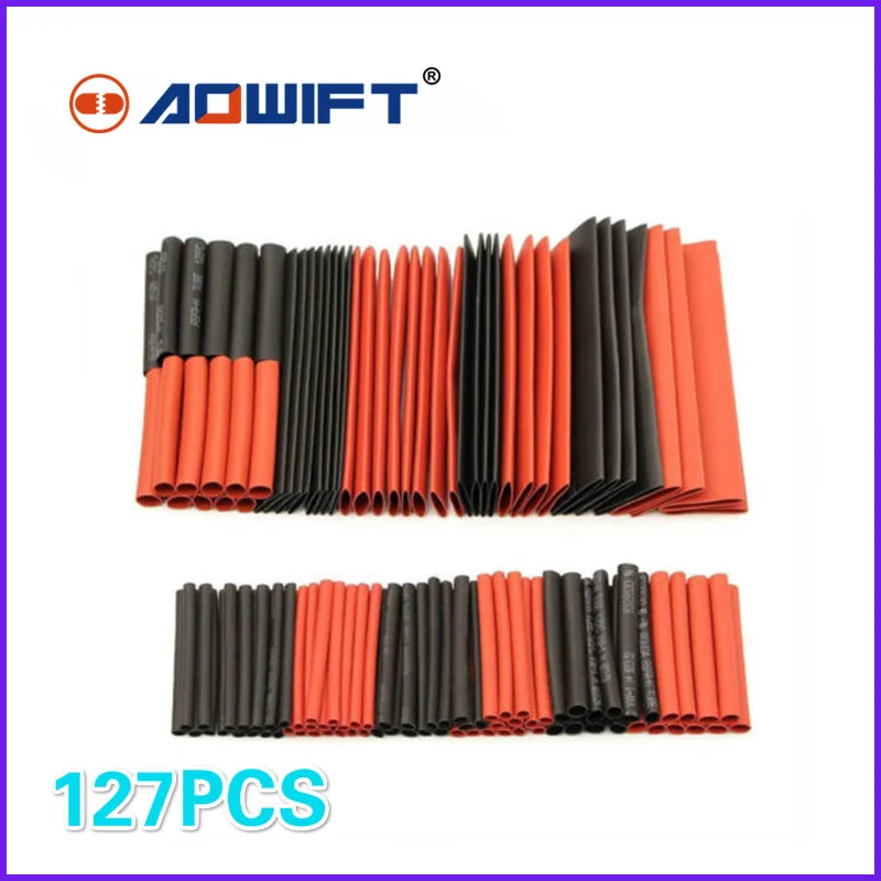 127pcs 3 цвета модели психиатр сокращается shrinkable трубы метро рукав тепла кримп