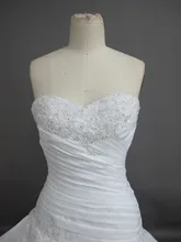 2017 New Country Style Satin Strapless Lace up Applique Sequin Floor-length Mermaid Wedding Dresses Beautiful Bridal Gown