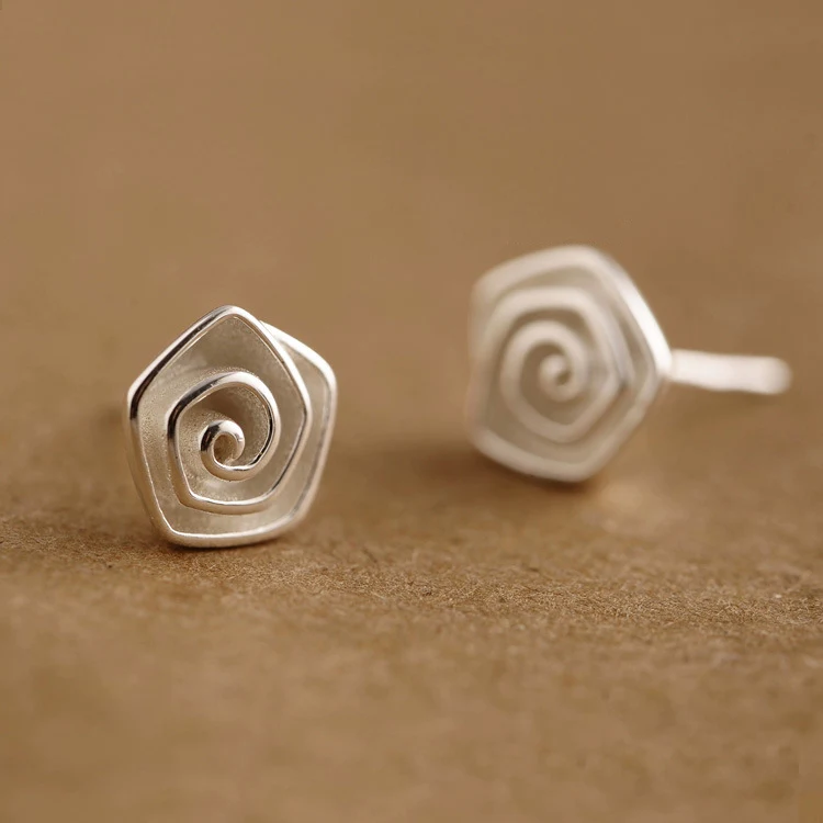 Женские серьги подвески в виде роз из стерлингового серебра 925 пробы|earrings origami|925