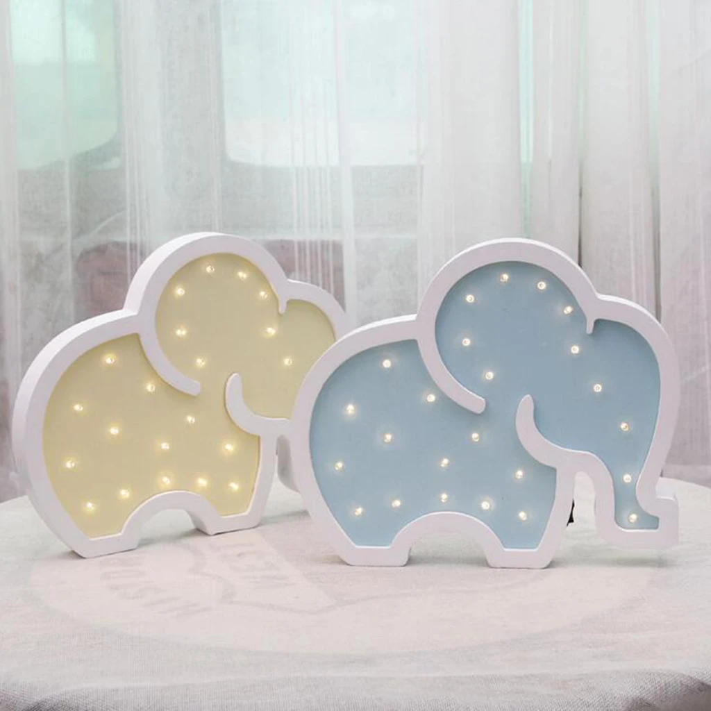Decorative LED Elephant Night Lights Lamps Marquee Signs Letters for Baby Nursery Decorations Gifts for Children