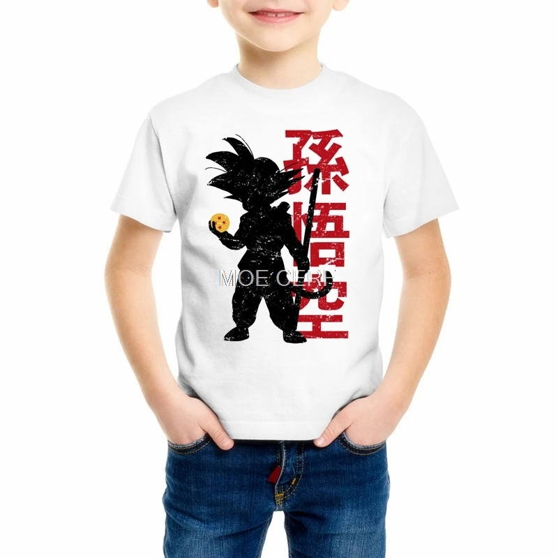 Для детей, на лето Dragon Ball Z мальчиков/девочек Slim Fit Косплэй 3D футболки Dragon Ball футболка Повседневное Детские футболки Z17-7