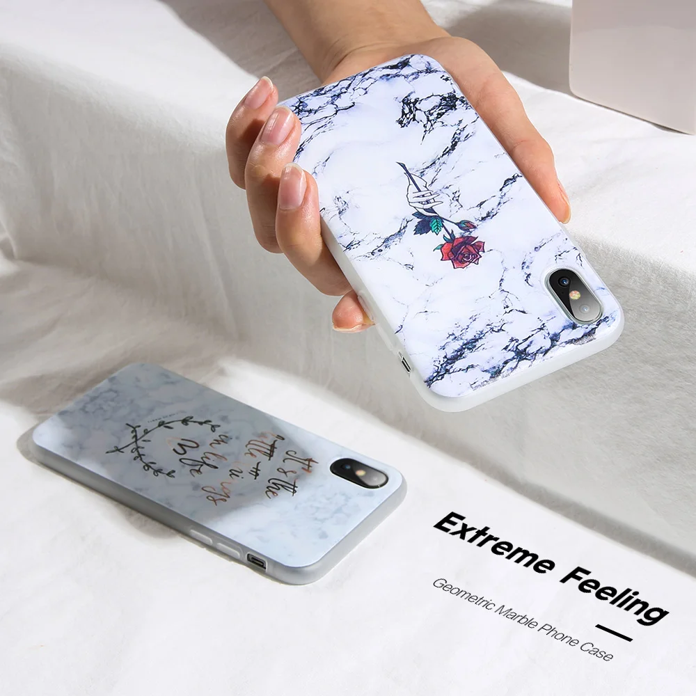 KISSCASE-Marble-Phone-Case-For-iPhone-5-5s-Se-X-XS-Max-XR-Rose-Pattened-Soft (3)