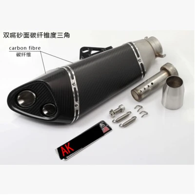 Akrapovic exhuast pipe escape moto Z800 KTM R6 R25 глушитель moto rcycle 300cc 600cc cb400 bs600 yoshimura twobrother аксессуары - Цвет: Зеленый