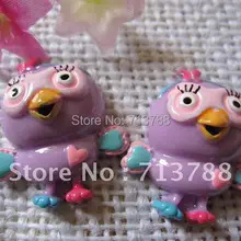 12 шт./лот плоской задней смолы сова, DIY смолы Craft аксессуары моды Смола Кабошоны