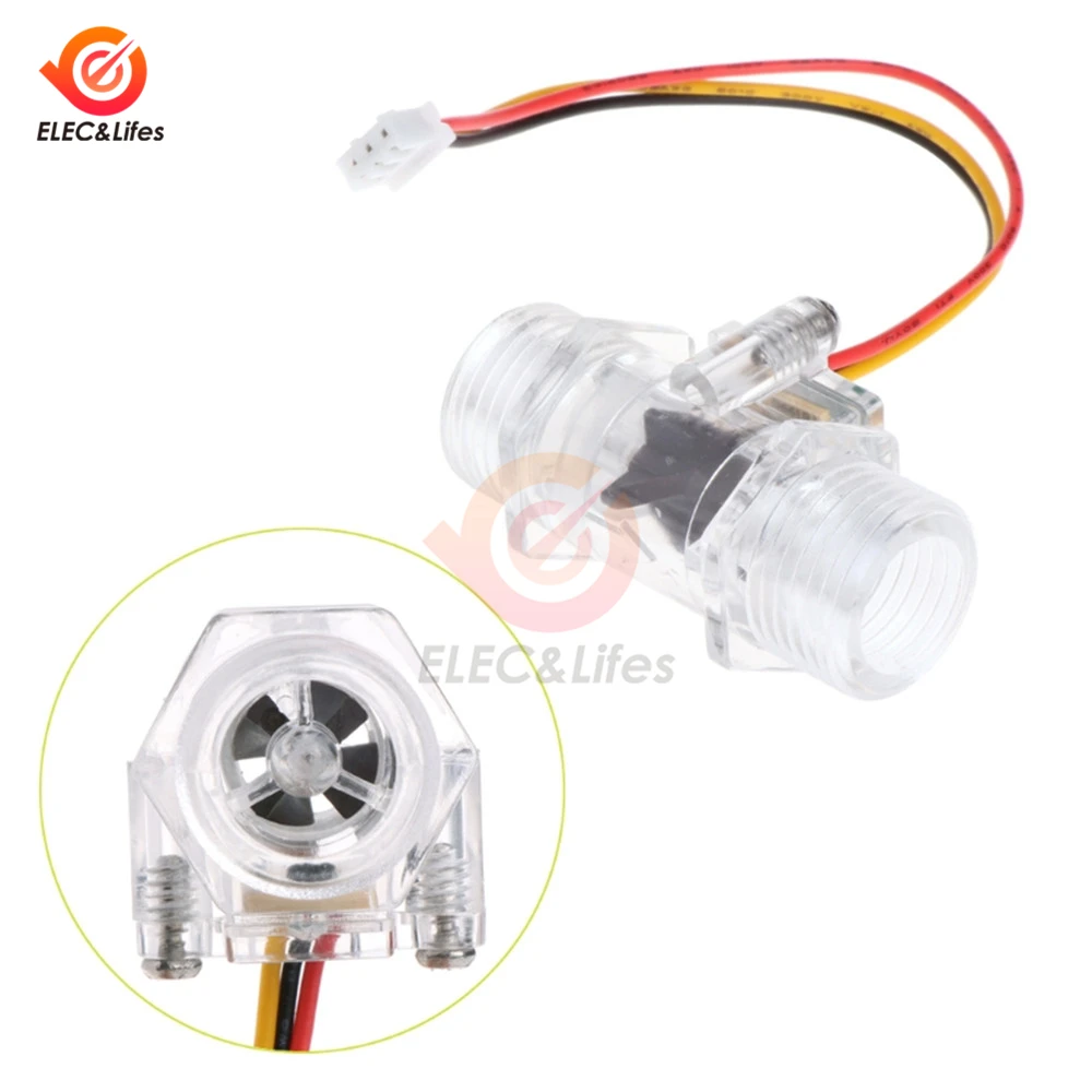 DC 5V 12V DN15 Transparent Water Flow Sensor water Flow Meter Measurement Hall Flow Sensor Indicator Counter G1/2inch Copper|Flow Sensors| - AliExpress