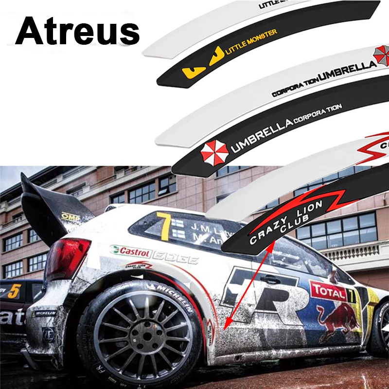 

Atreus 2pcs Car Fender Wheel Tire Edge Eyebrow Strip Stickers For Lexus Honda Civic Opel astra h j Mazda 3 6 Kia Rio Ceed Volvo
