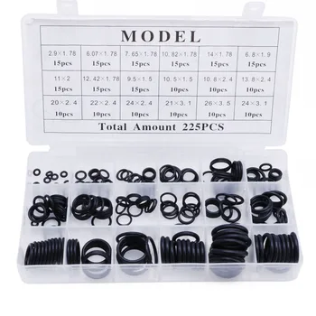 

225Pcs Seal O-ring R22 R134a Air Conditioning O-Ring Rubber Washer Assortment Black/Purple