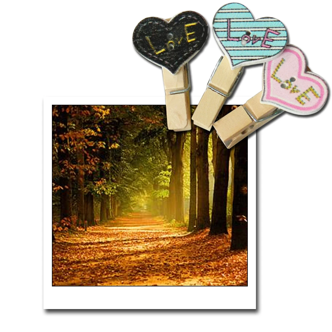 

FangNymph 10PCS Colorful Mini Printing Amor Wooden Clips Clothes Paper Photo Clips Practical Craft Postcard Gift Clips