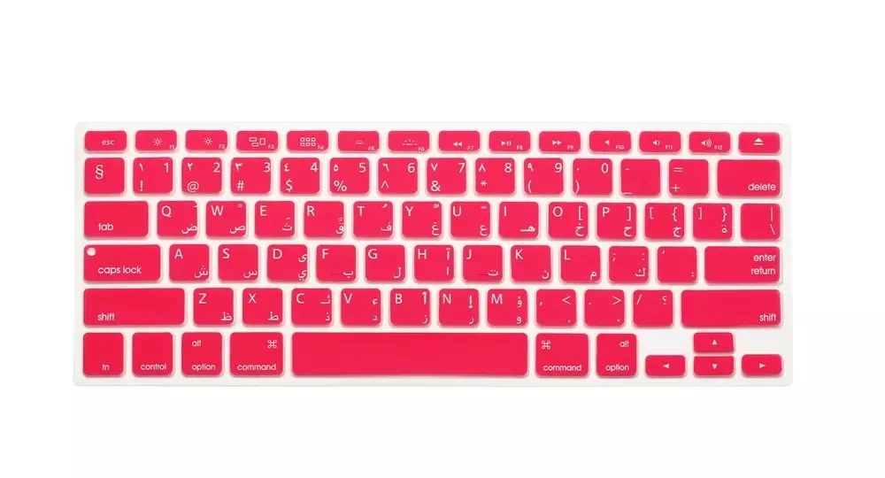 Арабский американский английский силиконовый чехол для клавиатуры с арабскими буквами для Macbook Air Pro retina 13 15 17 протектор для клавиатуры Mac book - Цвет: Pink
