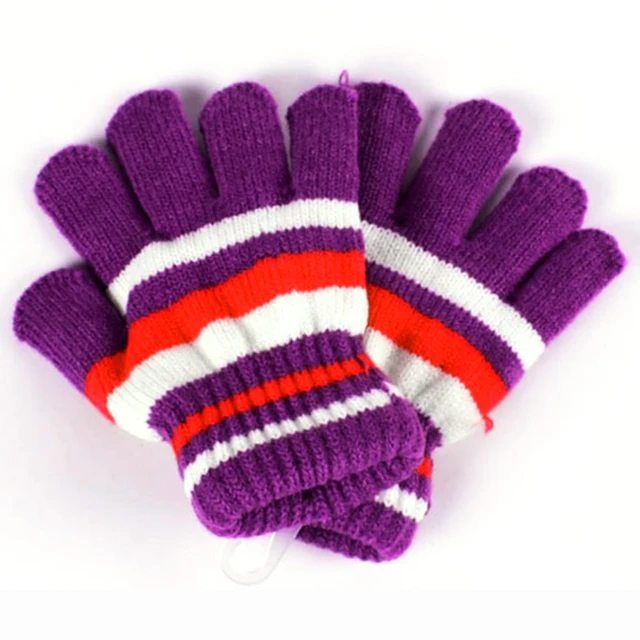 Knit Baby Cotton Gloves Striped Winter Warm Gloves Comfortable Baby