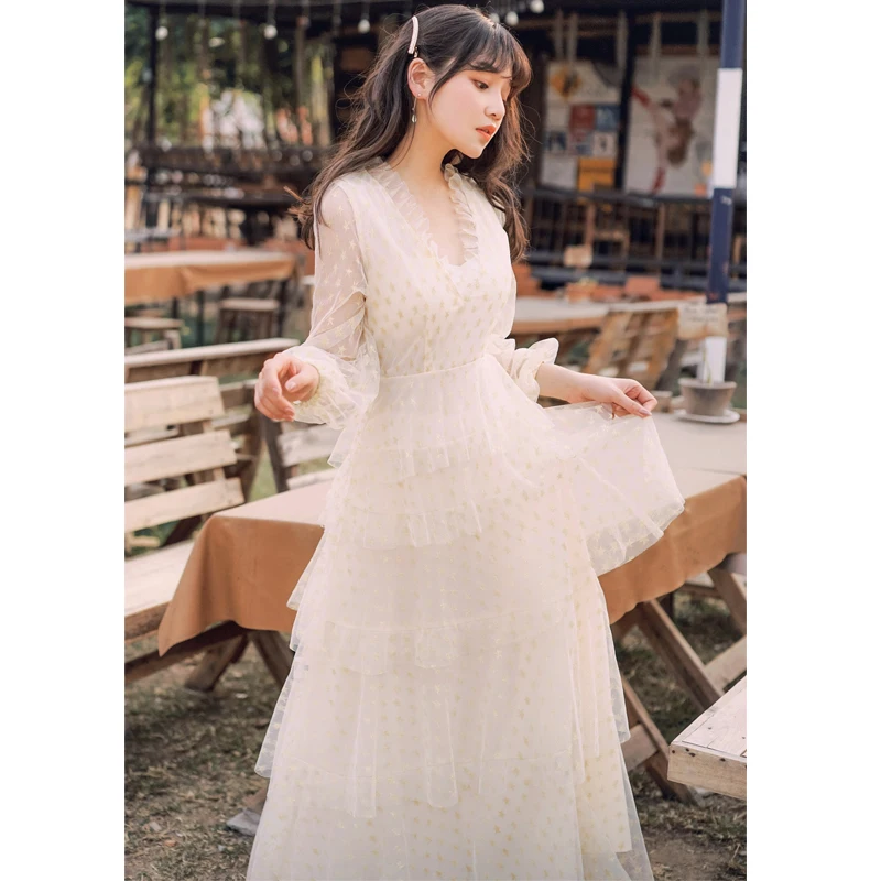 YOSIMI 2019 летнее платье vestidos женское вечернее макси винтажное Золотое длинное с v
