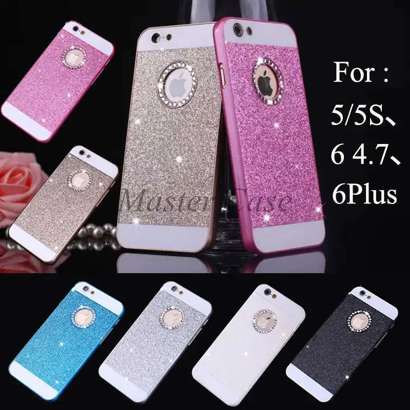 2015 Bling Logo Window Luxury phone case for iPhone 6 4 7 5 5S Shinning back
