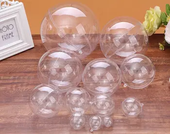 

50pcs 4cm Mini DIY Romantic Design Christmas Decor Ball Transparent Can Open Plastic Clear Bauble Ornament Wedding Decor Gift