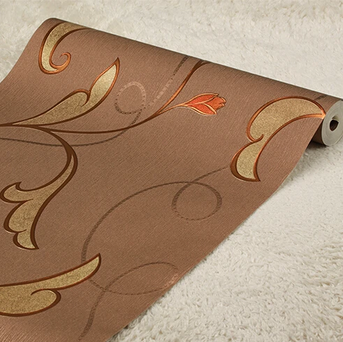 Modern Luxury 3D Relief Wallpaper PVC Waterproof Living Room Bedroom Background Wallpaper Floral Wall Paper Roll Blue Khaki Modern Luxury 3D Relief Wallpaper PVC Waterproof Living Room Bedroom Background Wallpaper Floral Wall Paper Roll Blue Khaki