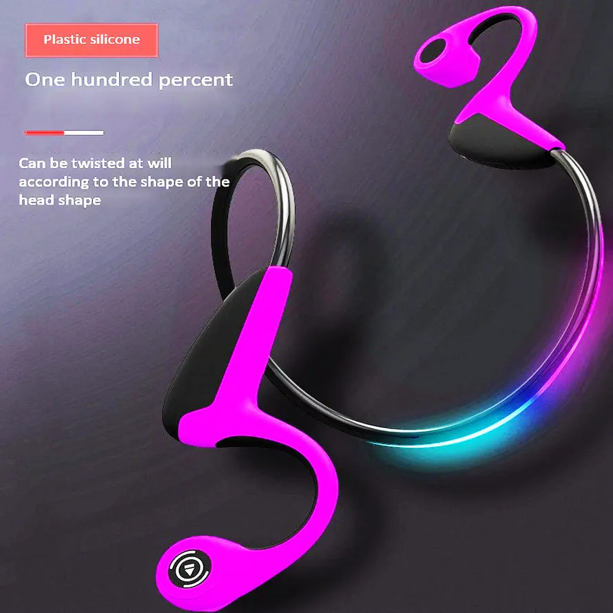 Bone Conduction Headphones Sweatproof HiFi Stereo Earbuds Sport Wireless Bluetooth Noise Cancellation for iPhone Android Devices