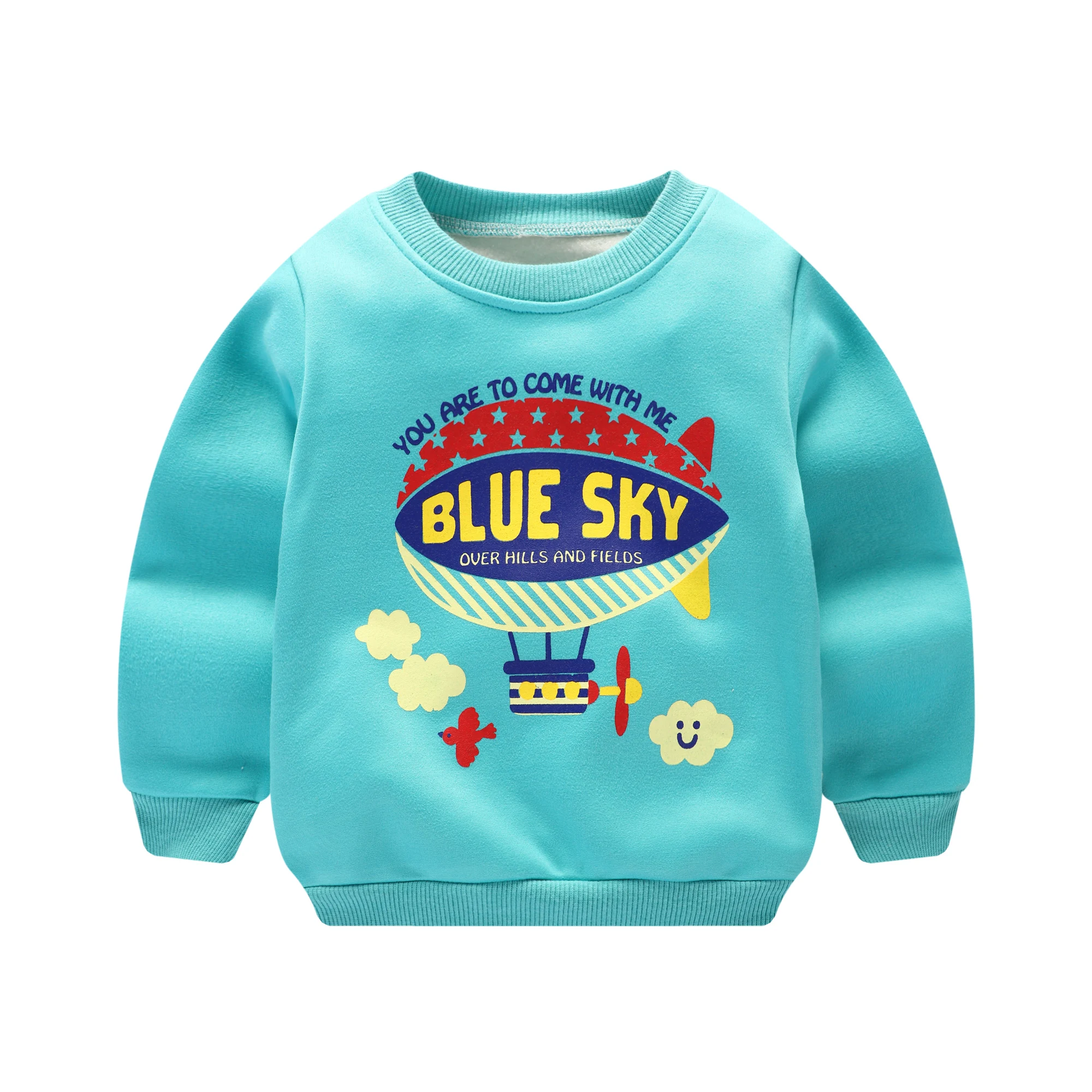autumn and winter new children's long-sleeved baby sweater and plus velvet single coat - Цвет: WY4