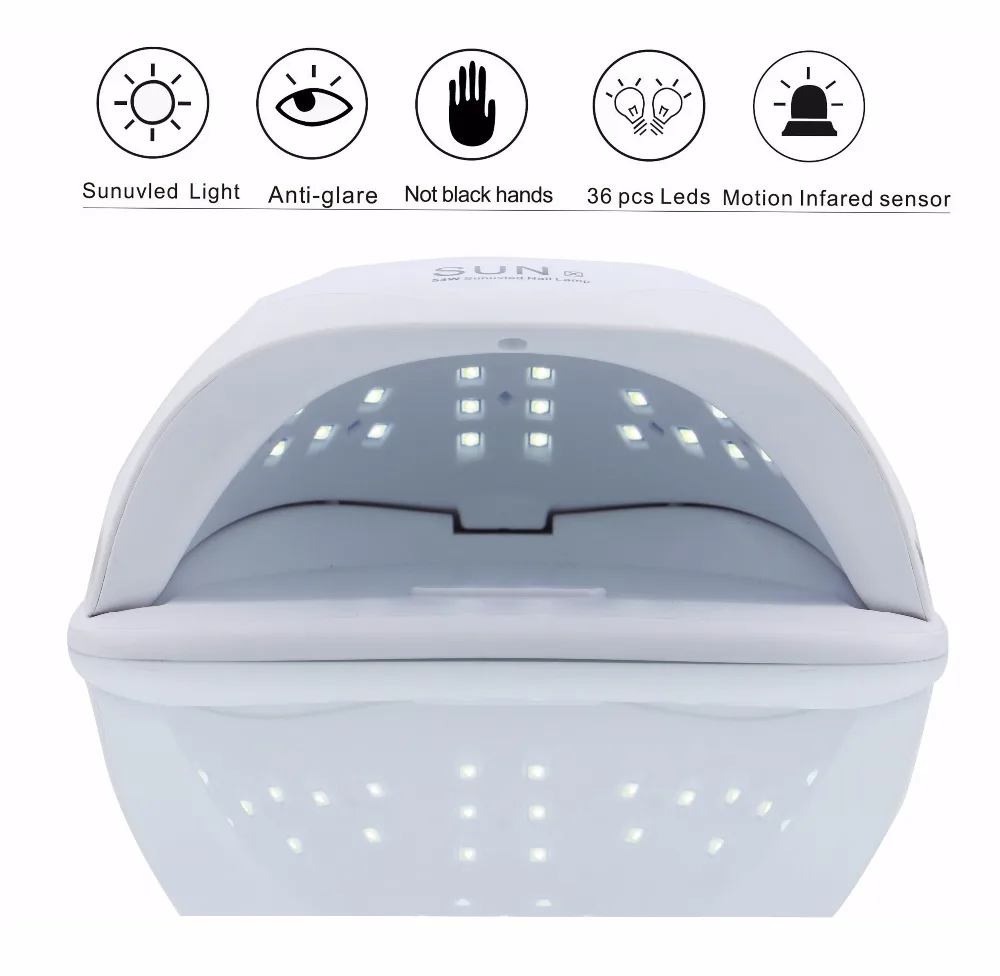 ENNKE SUNX 54W UV Светодиодная лампа для сушки ногтей 10s 30s 60s 99s таймер с кнопкой быстрого