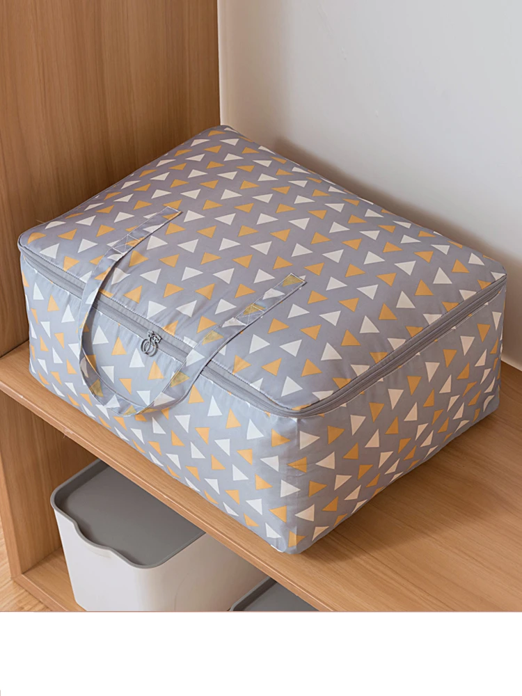 Modern Geometry Print Oxford Closet Organizer Durable Quilt Under Bed Clothing Storage Bag 1pcs Dampproof Wardrobe Organizer