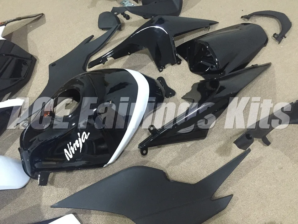 Инжекционный обтекатель антиблокировочной системы комплект для Kawasaki ninja250 2008- EX250 250 2008 09, 10, 11, 12, 13, 14, Обтекатели+ крышка бака приятный цвет: черный