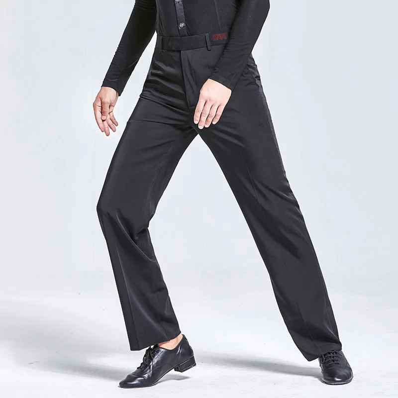 Мужские стандартные штаны для латинских танцев, штаны для взрослых, бальных вальсов, мужские брюки для латинских танцев, Самба Румба, танец чача, одежда DQS1753 - Цвет: Бежевый