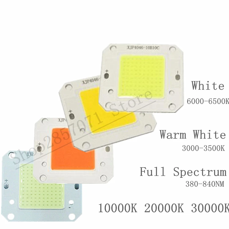 1 комплект чип+ Отражатель объектива 50 Вт 12 В/32 в холодный белый теплый белый натуральный полный спектр белого 10000 к 20000 к 30000 к Светодиодный прожектор светильник