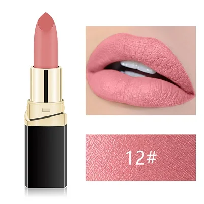 MISS ROSE Lipstick Matte Waterproof Make Up Long Lasting Lip Stick 42 Colors Easy To Wear Lipstick Lips Makeup Mate Lipstick - Цвет: 12