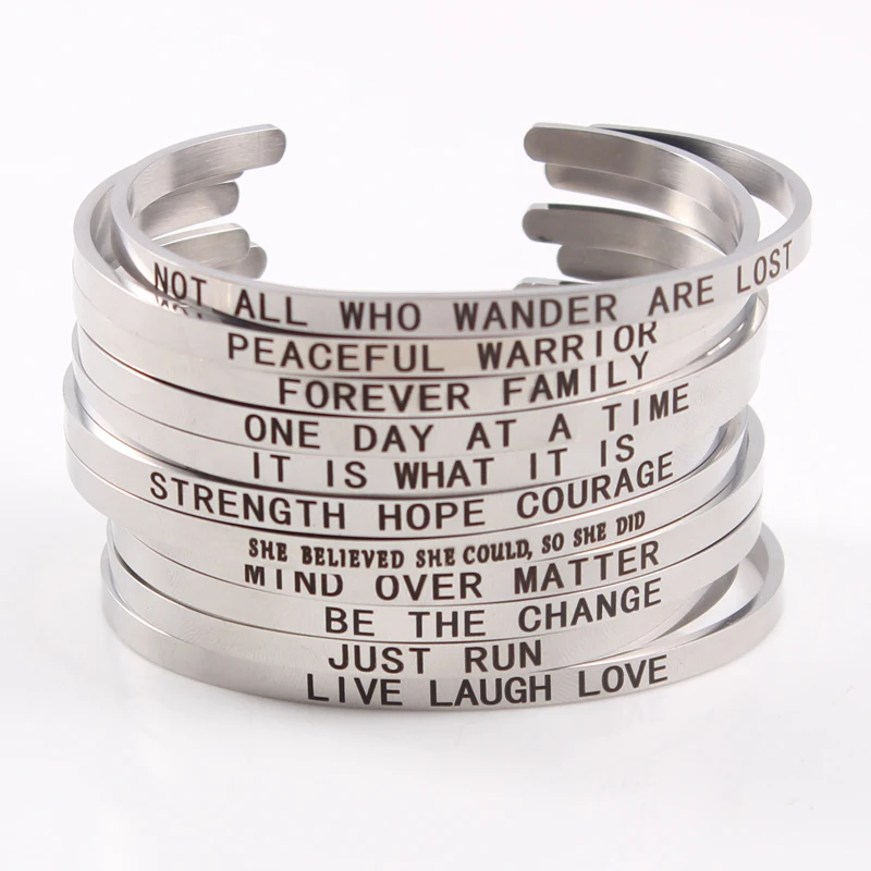 Мужской браслет с мантрой из нержавеющей стали 4 мм гравировкой|wholesale bangle|bangles for