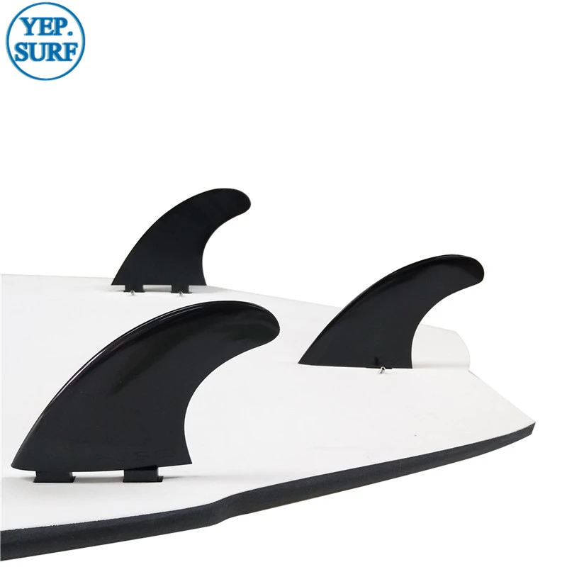 Surfboard  Plastic Surf Double Tabs Fins Double Tabs M Black with logo Fin