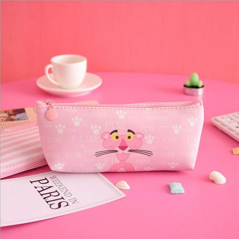 Cartoon Cute Pink Panther Cosmetic Bag Large Capacity PU Women Makeup Bag Portable Storage Toiletry Multifunction Wash Kit Cartoon Cute Pink Panther Cosmetic Bag Large Capacity PU Women Makeup Bag Portable Storage Toiletry Multifunction Wash Kit