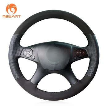 

MEWANT Perforated Leather Suede Wrap Steering Wheel Cover for Mercedes Benz W204 C-Class 2007-2010 C280 C230 C180 C260 C200 C300