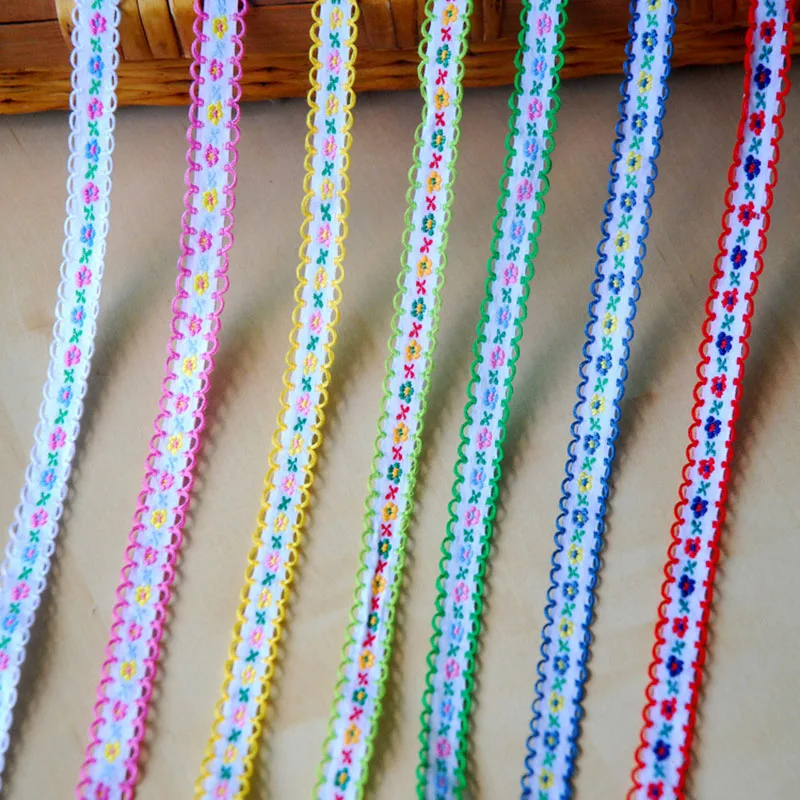 22 Yards/ Roll Width 1cm ethnic style embroidery ribbon lace for Dress