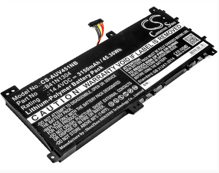 Cameron Sino 3150mAh battery for ASUS VivoBook V451LA DS51T B41N1304 Notebook, Laptop Battery Cameron Sino 3150mAh battery for ASUS VivoBook V451LA DS51T B41N1304 Notebook, Laptop Battery
