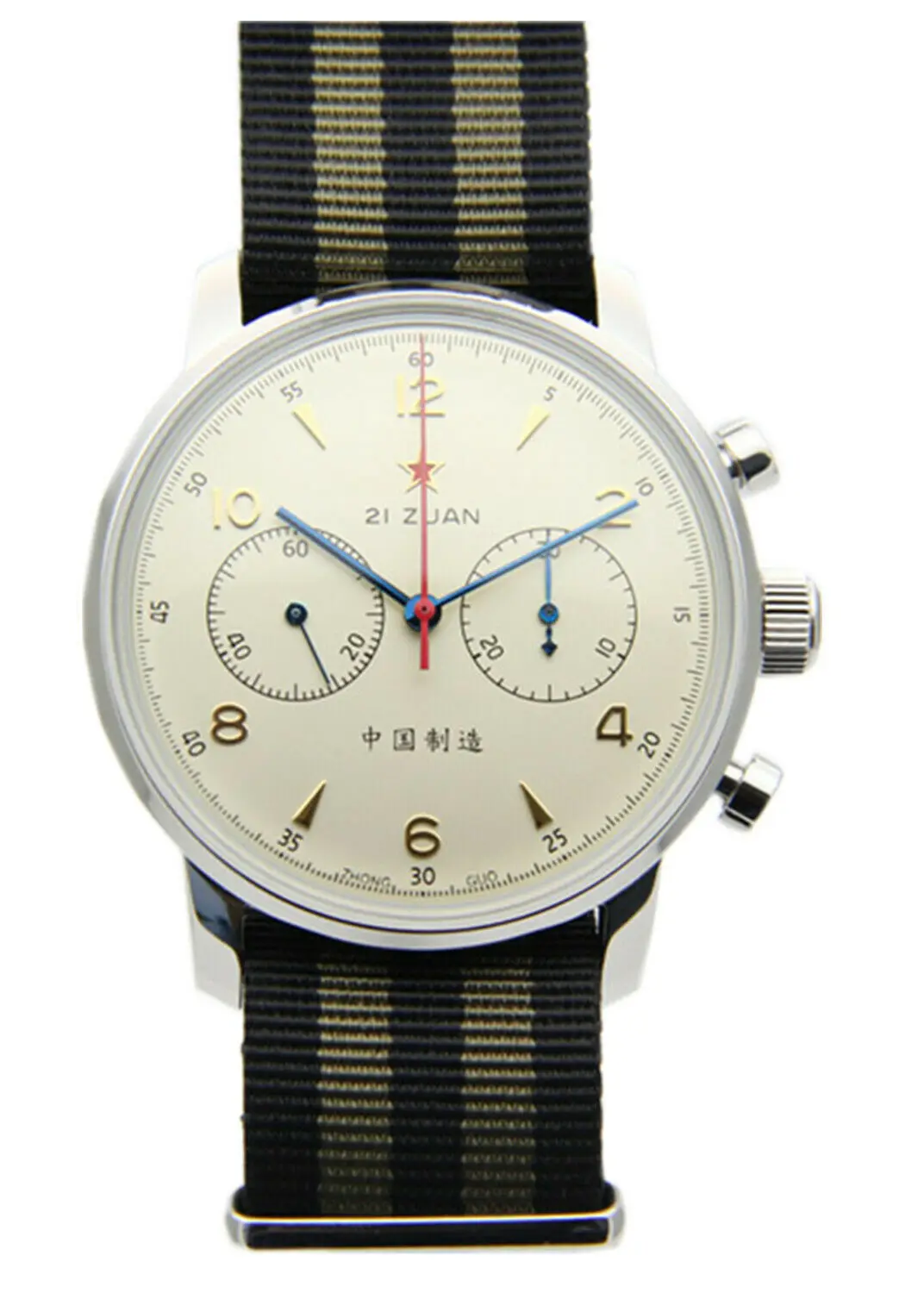 

Mens Seagull Chronograph Wristwatch Pilot handwinding Reissue 304 1963 42MM