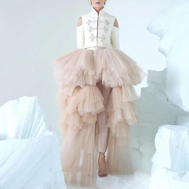 asymmetrical tiered ruffle skirt