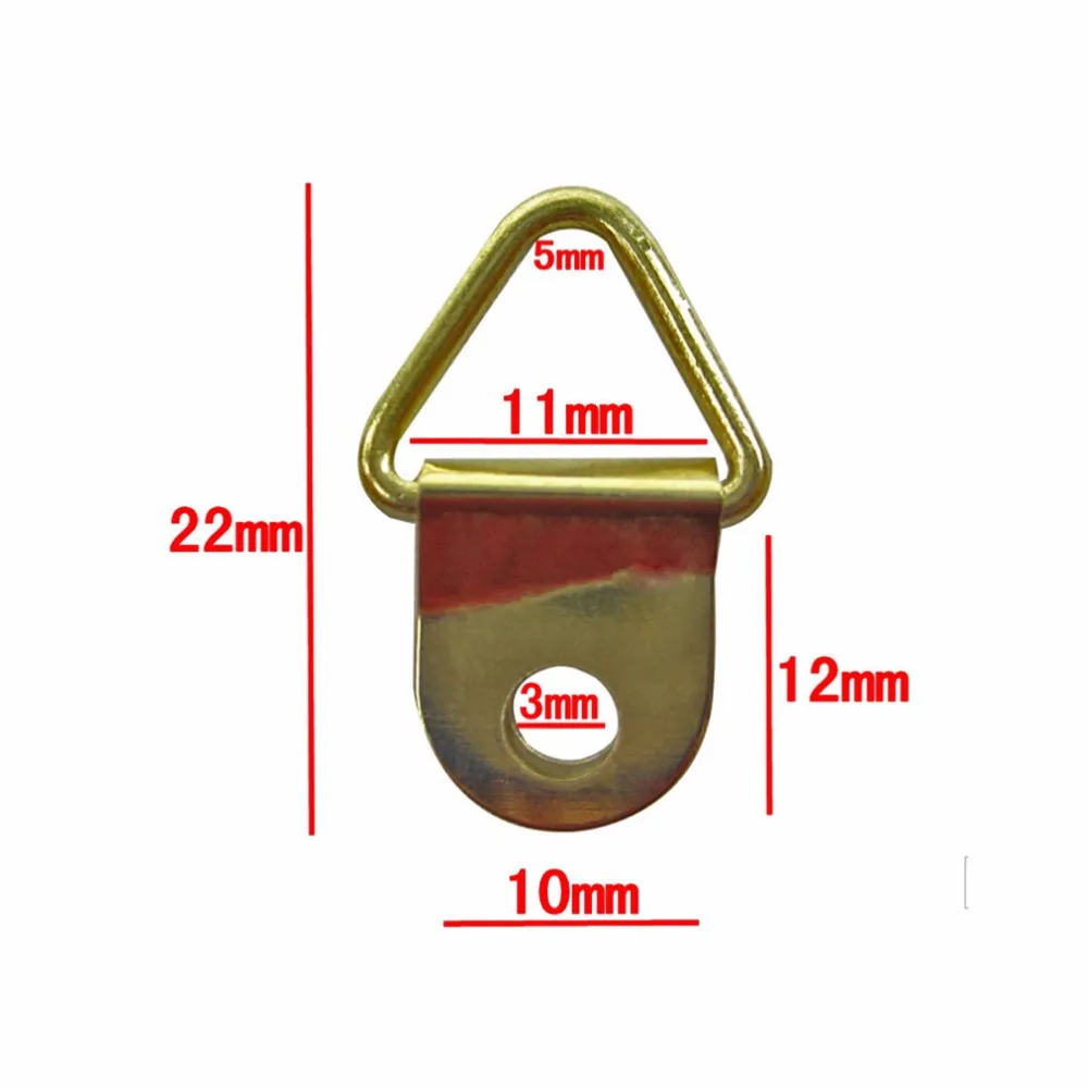 100 шт золотые подвески для картин латунь треугольник фото настенная рама для картины крепление подвесного крючка кольцо железо