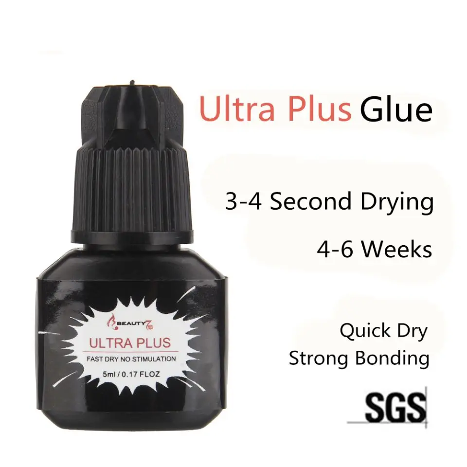 Продажа 5 мл ресницы расширение клей Ultra Plus отдельных Накладные ресницы клей Гибкая Lashes полу постоянный клей быстро сохнет клей для ресниц накладные...