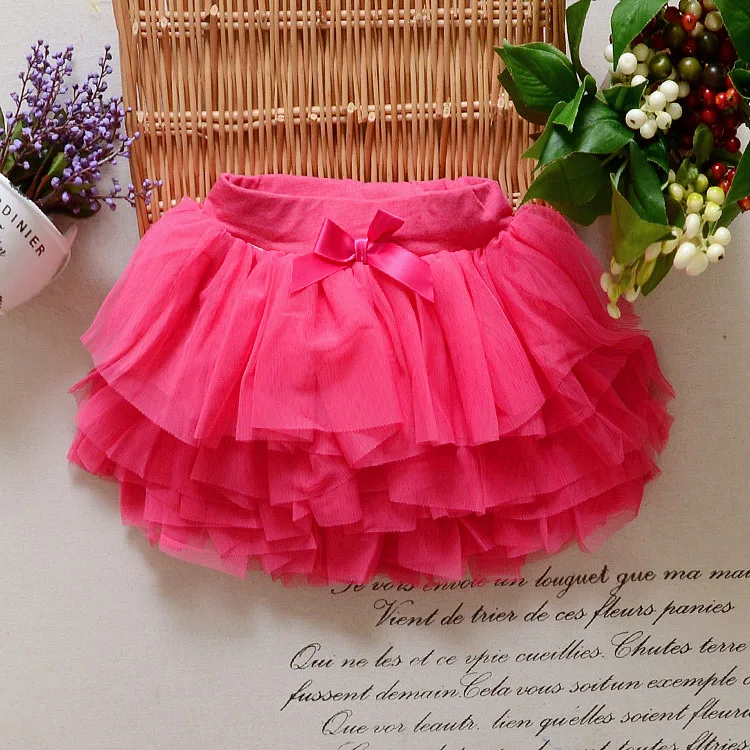 От 2 до 6 лет коллекция года, летняя юбка для девочек Детская кружевная юбка Детская Юбка-пачка в сеточку Модная Детская короткая бальная юбка, 6 цветов