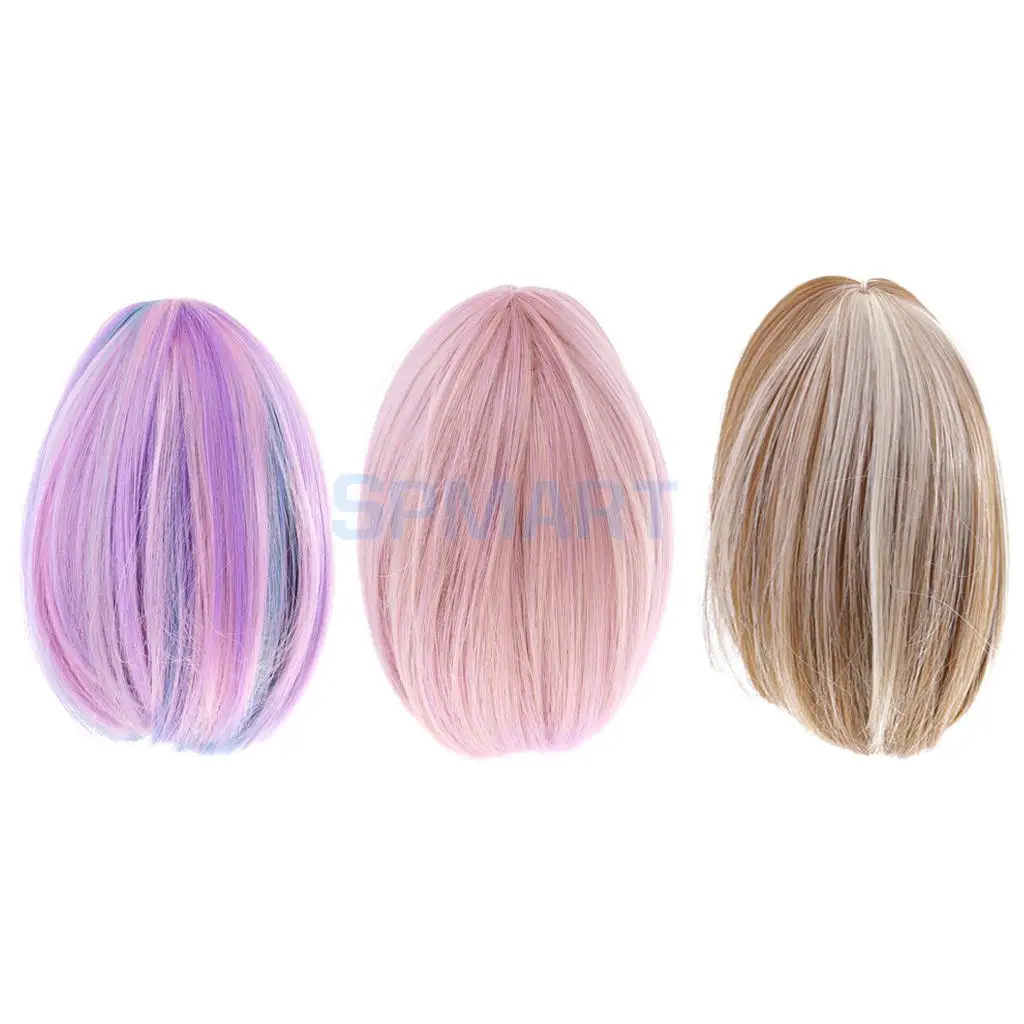 

3 Pieces Dolls Straight Heat Resistant Hair Wig for American Girl 18'' Doll DIY Making ACCS
