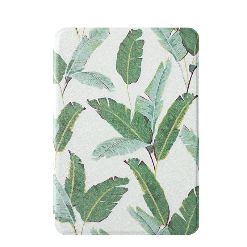 

Soft Cover for Kindle Paperwhite Case Green Leaves Smart Tablet Capa for Amazon Kindle Paperwhite 1/2/3 E-Book Funda Case+Stylus