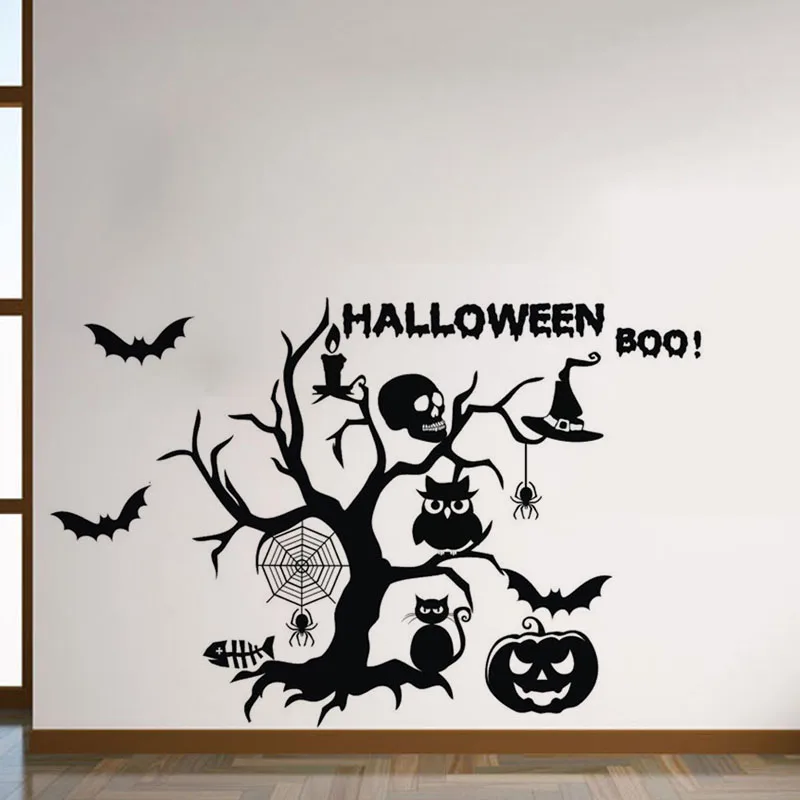 halloween wall decorative stickers self adhesive bat spider owl wall decals vinyl kids room wall stickers - Halloween Wall Decoration halloween wall decorative stickers self adhesive bat spider owl wall decals vinyl kids room wall stickers - Halloween Wall Decoration