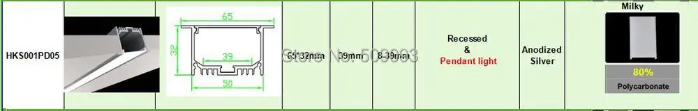 Хэнкс 6532 канал для светодиодной полосы профиль для встраиваемые потолочные внутренняя Ширина 39 мм 10 м/лот