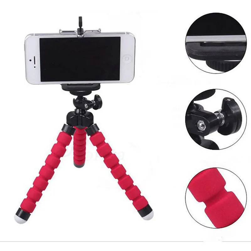 

Forzago Flexible Sponge Octopus Tripod For iPhone Bluetooth Remote Shutter Mini Bracket Table Desk Tripod Phone Holder Stand